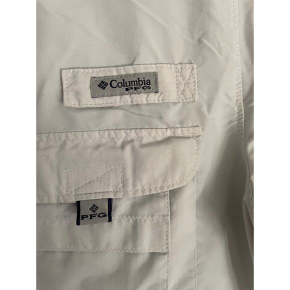 Columbia Men's Size Large Short Sleeve PFG Sportswear‎ Shirt White - Picture 2 of 5